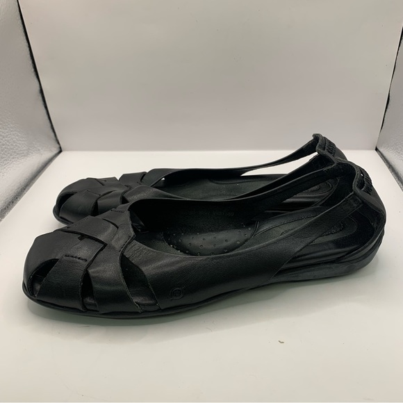Born cross straps flats sandals size 8.5 black slingback - Picture 7 of 7